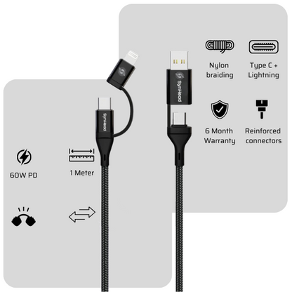 20W USB Charger with 60W 4-in-1 Cable