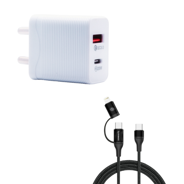 20W USB Charger with 60W 2-in-1 Cable